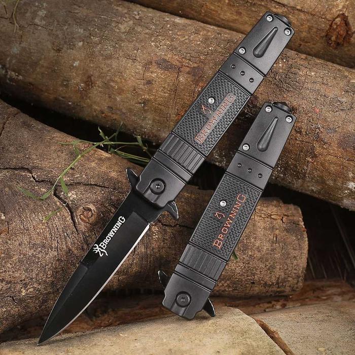 Gambar KNIFEZER BROWNING Pisau Lipat Berburu Camping Outdoor Survival Tactical Knife 22cm - Hitam dari Sell2you undefined Tokopedia