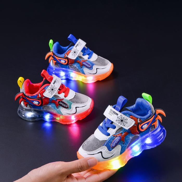 Jual Disney Children's Led Light Shoes Fashion Cartoon Spiderman