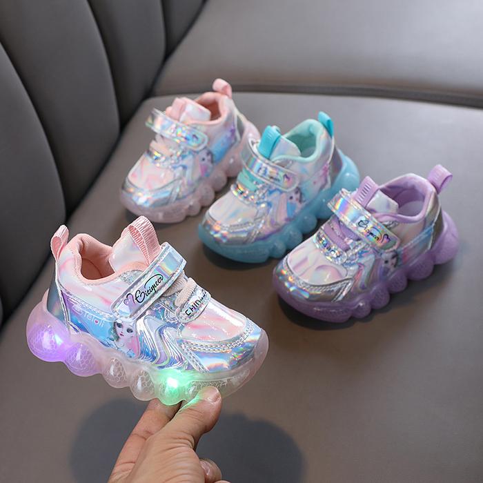 Jual Disney Elsa Princess Led Light Shoes For Children Sneakers