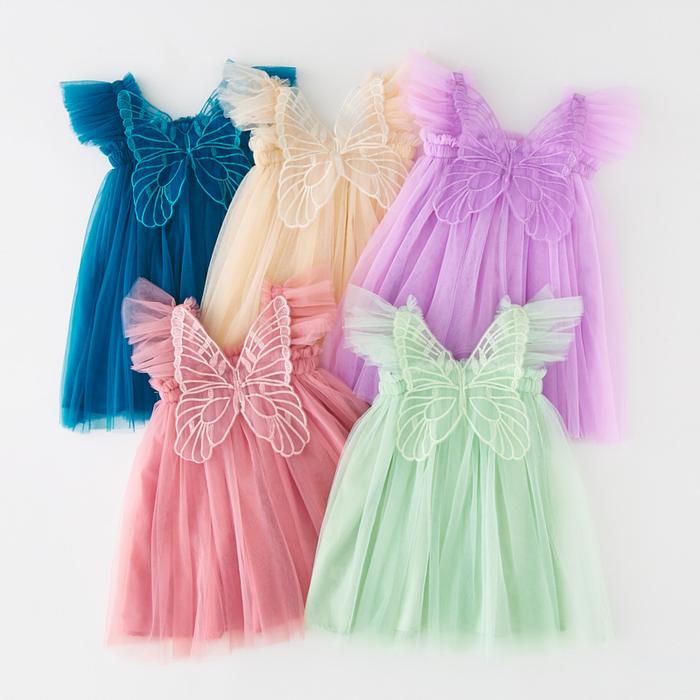Jual Summer New Baby Girl Clothes Solid Color Flying Sleeve