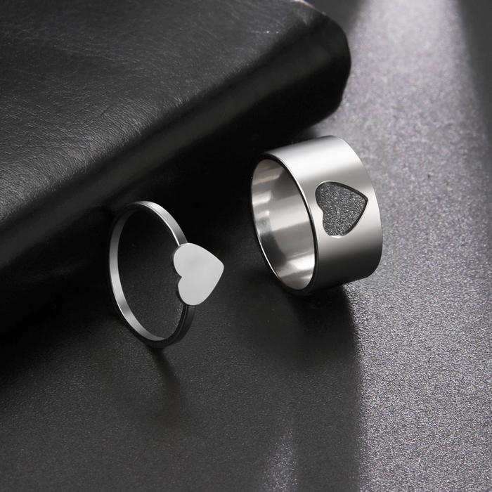 Jual COOLTIME Heart Couple Rings for Men Women Stainless Steel