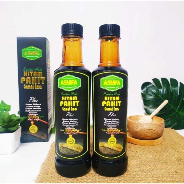 Gambar UM(1) Asyifa Madu Hitam Pahit Plus Gamat Emas dan Daun Kelor Asyifa 470gr dari bebek348 undefined Tokopedia