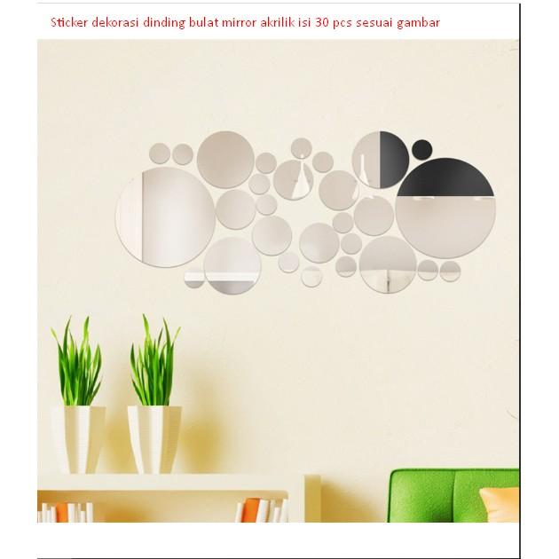 Gambar TITI Sticker dekorasi dinding bulat mirror akrilik isi 30 pcs sesuai gambar dari titish STORE undefined Tokopedia