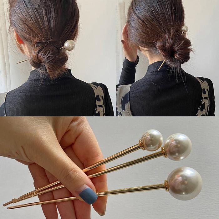 Trend Pearl Hair Sticks For Women Metal Hair Clip Wedding Bridal Tiara  Pearl Hairpins Bun Maker Hair Accessories Jewelry Gifts