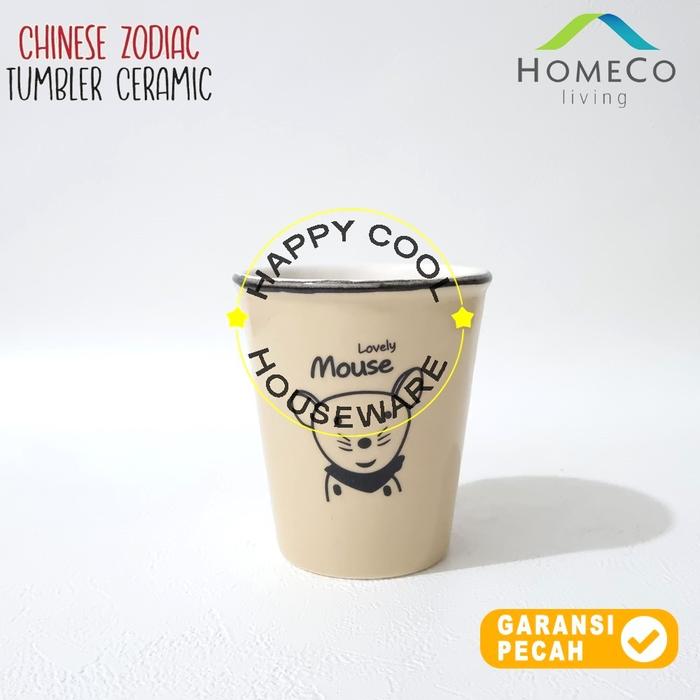 Gambar HOMECO 1pcs Tumbler Keramik 360ml New Chinese Zodiac Gelas Minum Zodiak Mug Shio 12 Binatang - MOUSE dari HappyCool Houseware undefined Tokopedia