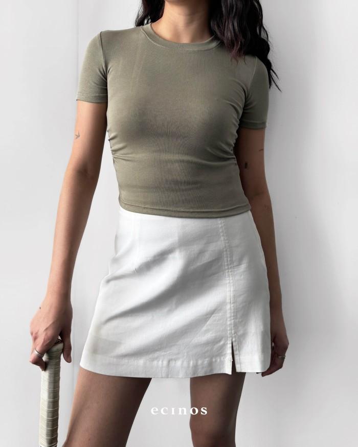 Gambar Mise - Ecinos - Core Fitted Tencel T-Shirt - Olive, L dari Mise Fashion undefined Tokopedia