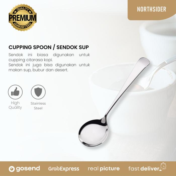 Gambar Sendok kopi - sup - soup | coffee cupping spoon  SC001 - Silver dari Northsider Coffee Shop undefined Tokopedia