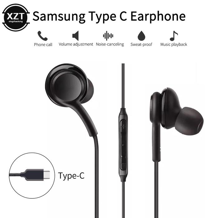 Jual Headphones Wired Usb Type C Earphone for Samsung Galaxy Note