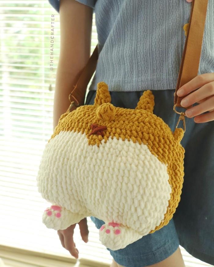Gambar Tas rajut lucu kucing handmade rajutan - Coklat polos dari nitaaa10 undefined Tokopedia