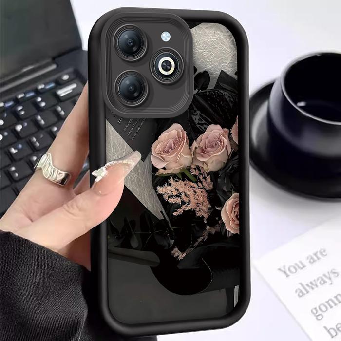 Gambar Casing Hp For Infinix Smart 8 7 HD 6 Plus 5 bunga romantis Shoftcase slim shockproof silicon soft case premium - BLACK, Infinix Smart 5 dari parabatokoresmi undefined Tokopedia