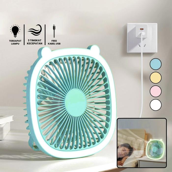 Gambar Kipas Angin Portable USB Charger / Kipas Meja Listrik Table Fan Portable - Biru dari Minisogo_NEW undefined Tokopedia