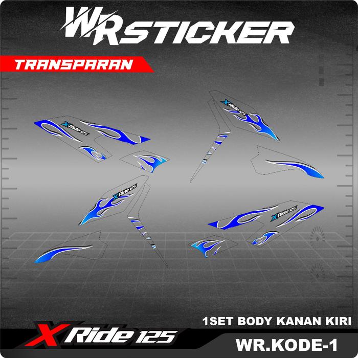 Gambar Stiker Transparan Xride New 125 / Sticker Decal Motor X Ride Motif Api Striping X-RIDE NEW 125 Transparan Bening 01 - Biru dari GRESKA undefined Tokopedia