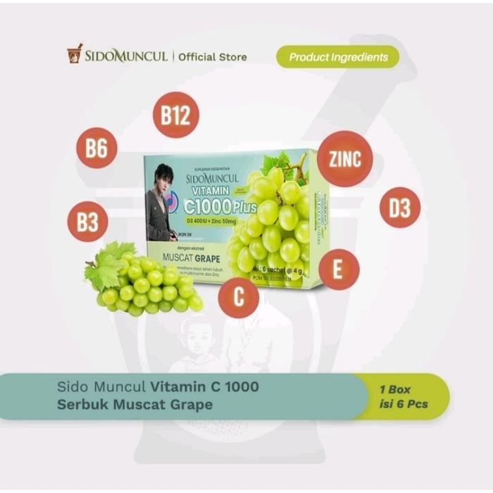 Gambar Sidomuncul vitamin c1000 box isi 6sachet dari Djajang store undefined Tokopedia