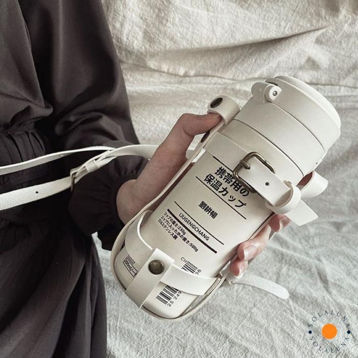 Gambar SOLALUNA Adjustable Cup Holder Water Bottle Strap / Tali Botol Minum Tumbler Gelas Corkcicle Bahan Kulit dari toko sangkar undefined Tokopedia