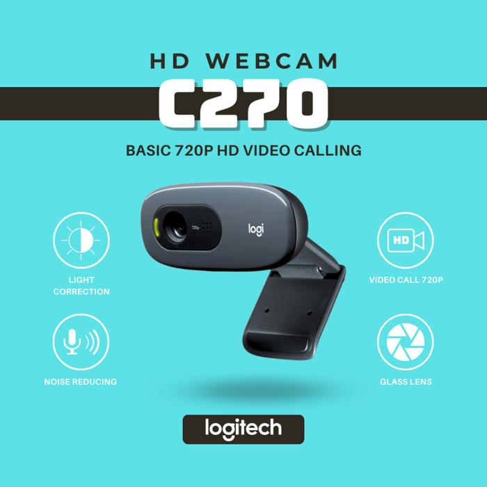 Ada Webcam Logitech C270 Hd 720p Untuk Windows Mac Os Chrome Os