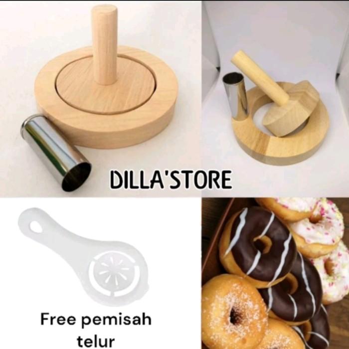 Gambar cetakan donat set 3 bahan kayu dan stainless - ring 2pcs - scarper 2pcs dari berkahstore#08 undefined Tokopedia
