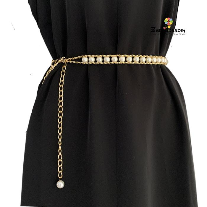 Gambar ZenBlossom Ikat Pinggang Wanita Rantai Mutiara Anti Karat Hannah - Default dari ZenBlossom undefined Tokopedia