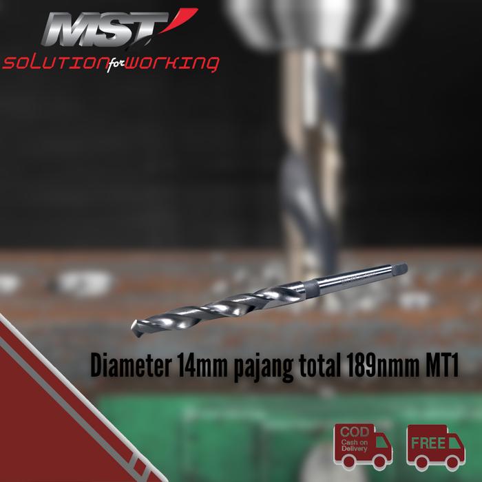 Gambar MST Mata Bor Gagang Taper HSS M35 Satuan Precision Cobalt Taper Shank Twist Drill - 14mm dari MST TOOLS undefined Tokopedia