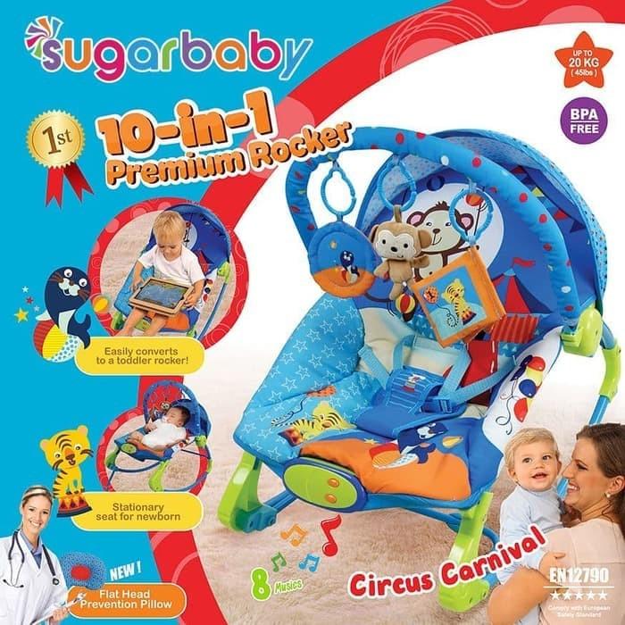 Gambar SALE TERLARIS SUGAR BABY - BOUNCER 10 IN 1 PREMIUM ROCKING - KURSI ANAK READYY - 0-2 tahun, CIRCUS CARNIVAL dari waroeng arjunaa undefined Tokopedia