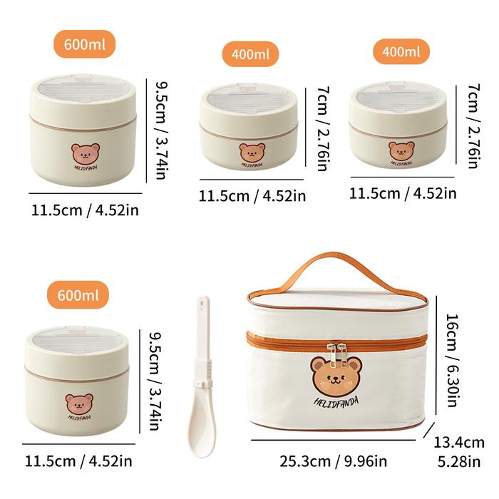 Jual WORTHBUY 304 Stainless Steel Insulated Bento Lunch Box With