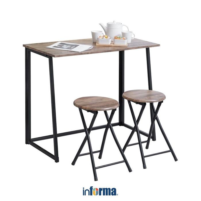 Jual shinji store Informa Lexi Set Meja Makan Lipat 2 Bangku - Cokelat ...