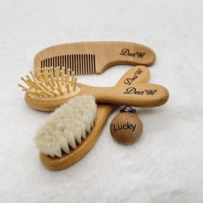 Jual Baby Hair Brush Wooden Boys Girls Name Customized Head Comb