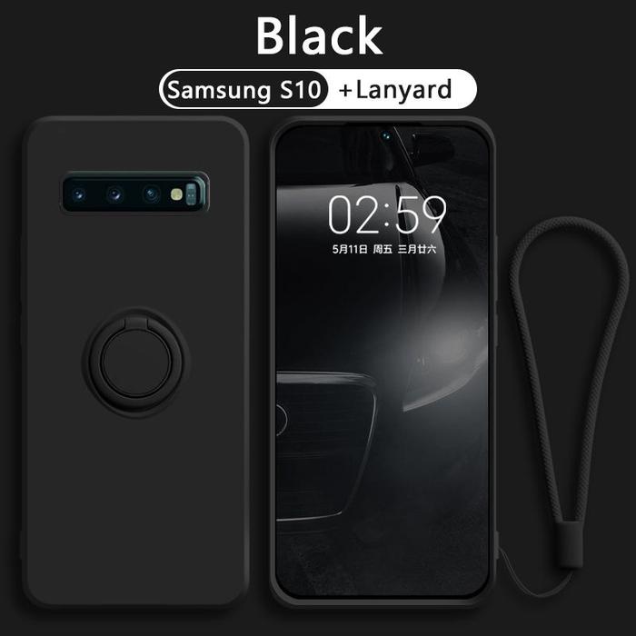 Gambar SAMSUNG GALAXY S10 PLUS / S9 PLUS / S8 PLUS / S9 / S8 + SOFT CASE RING CASING COVER STAND MAGNET HOLDER SILIKON MICROFIBER LEMBUT PROTECK KAMERA PHONE 3 IN 1 - Hitam, S9+ dari Chasing Duke&#39; undefined Tokopedia