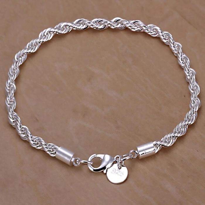 Jual Elegant Womens Bracelet Silver Plated Twist Bangle Cuff Charm