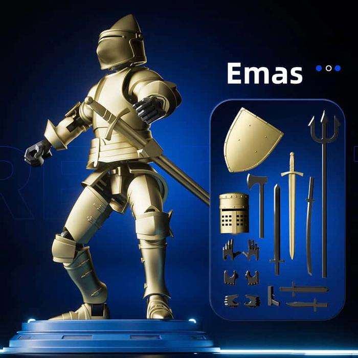 Gambar 【NEW】Dummy 13 3D Ksatria Action Figure Mainan  Anak Laki-laki  Lucky 13 Multi-sendi Bergerak  Dekompresi Merakit Mainan - Emas dari toko cahyan undefined Tokopedia