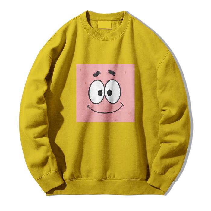 Gambar Crewneck Sweatshirt Patrick Star unisex sweater polos pria dan wanita size M-XL - Mustard, M dari Stelis Shop undefined Tokopedia