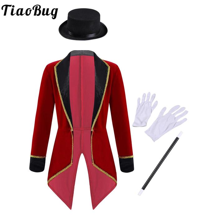 Jual Kids Halloween Magician Tailcoat Costume Long Sleeve Circus