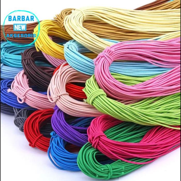 Gambar Bahan Tali Karet Elastis Bulat 1mm Premium Quality.Untuk Membuat Gelang Dan Kalung dari sindicsntik undefined Tokopedia