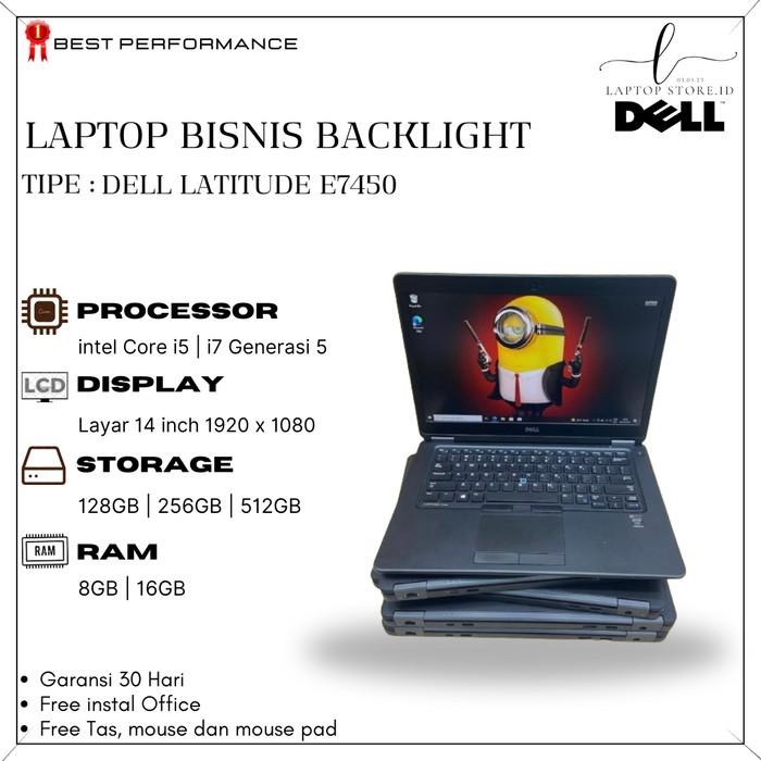 Laptop Dell Latitude E7450 I7 Gen Ram 8-16 256 Bekas