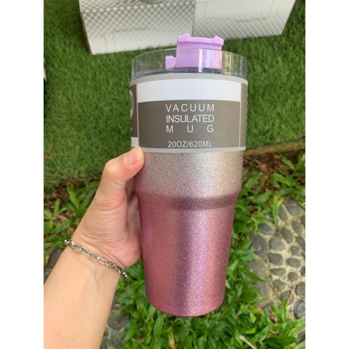 Gambar [ZB60] Tumbler Vakum Mug Botol Minum Vakum Tumbler Kopi Double Layer Tumbler STANLEY SUS 304 - Ungu, +Sedotan plastik dari myhappyworld89 undefined Tokopedia