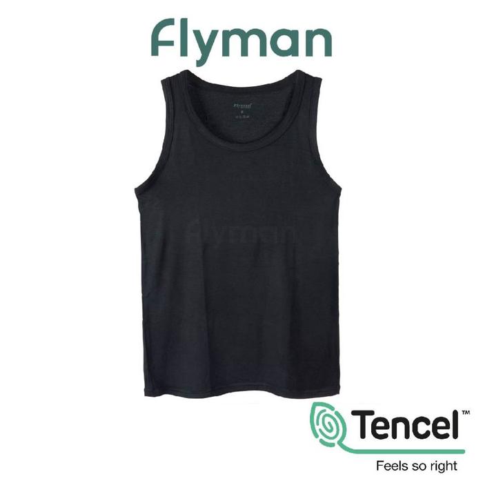 Gambar Flyman Kaos Dalam Pria Tank Top Tencel 1 pcs FMA 3073 - Hitam, XL dari Toko Sekaten undefined Tokopedia