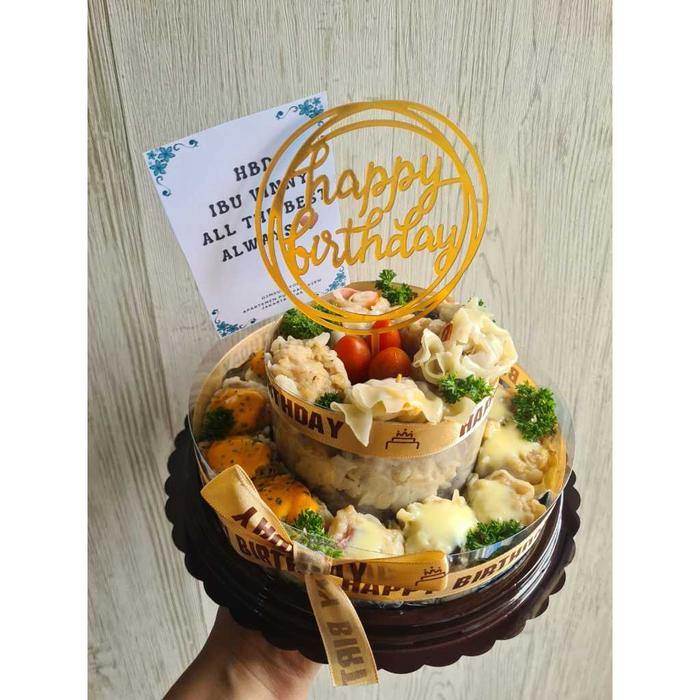 Gambar Jual Dimsum Cake Birthday Isi 30 Pcs ( Kirim Instan) Pengiriman Instan - HBD GOLD dari NibbleNest undefined Tokopedia