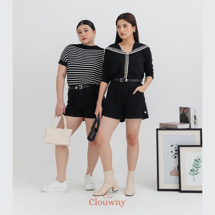 Gambar Clouwny Marika Belt Pants Celana Pendek Wanita Fit to XXL Shorts Santai Casual Hitam - Black, XXL dari CLOUWNY undefined Tokopedia