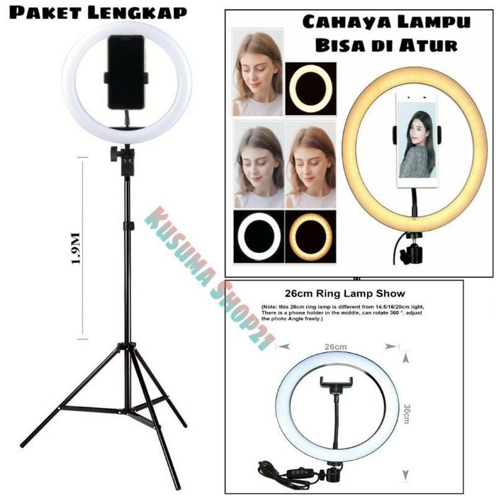 Jual TaffStudio Lacyfans Lampu Halo Ring Light 120 LED 10 Inch