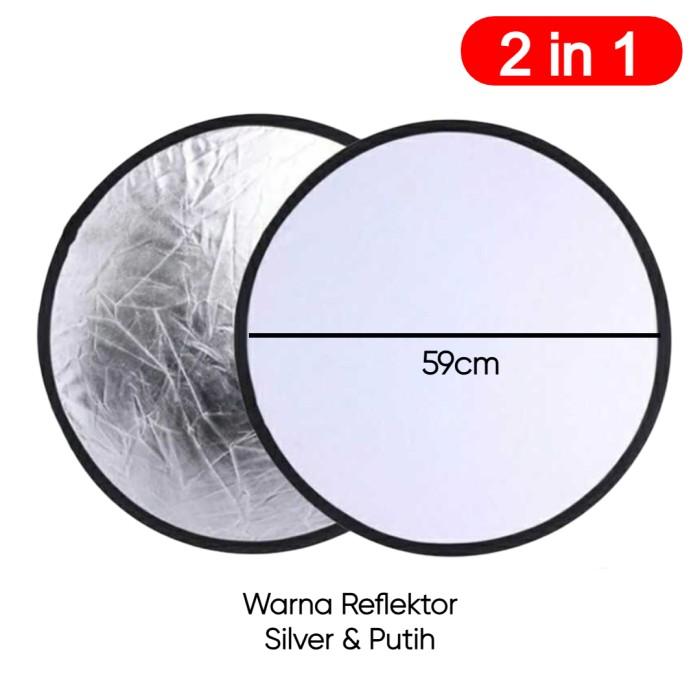 Gambar Reflektor Cahaya Foto Studio Bulat Oval Reflector Diffuser Board Fotografi - 2in1 Bulat 59cm dari Towajo Store undefined Tokopedia