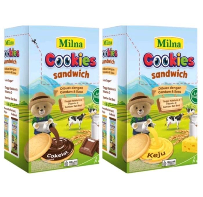 Gambar Milna Cookies Sandwich 1 Box Isi 12 Sachet Rasa Coklat Keju Biskuit - KEJU 1 BOX dari Edgar kids shop undefined Tokopedia
