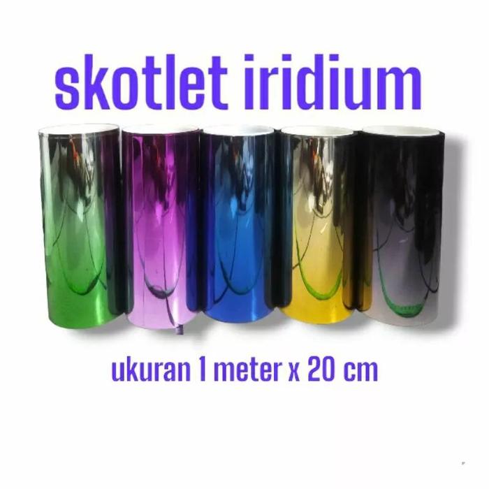 Gambar Stiker skotlet kaca helm, skotlet kaca mobil,skotlet iridium lebar 20cm dari raflijr undefined Tokopedia
