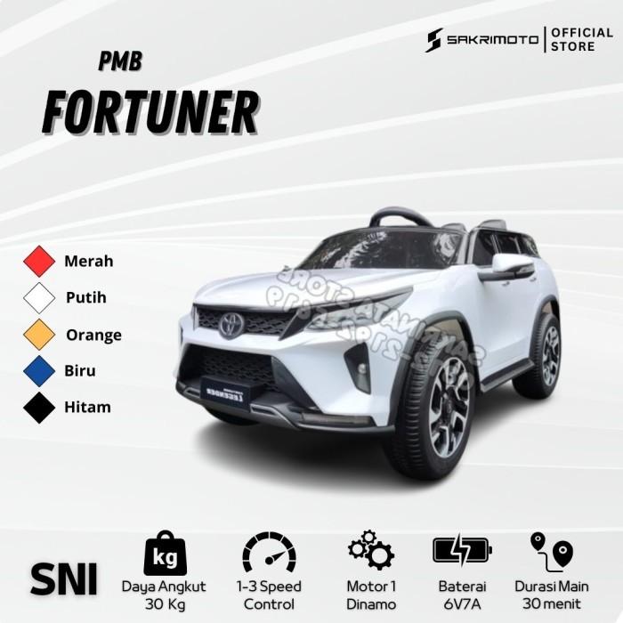 Gambar Mainan aki TOYOTTA PUTIH FORTUNER - PMB 7588 DUAL AKI - INSTANT - KARGO, Merah dari SakrinataStore undefined Tokopedia