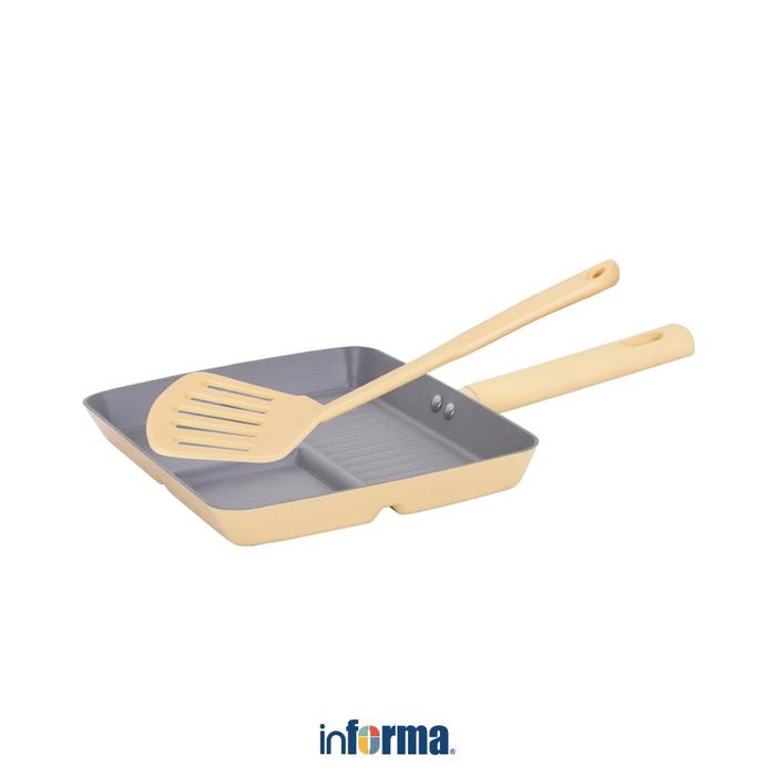Gambar Informa Cooking Color Hazel Wajan Panggang 3In1 Dengan Spatula Grill Pan Teflon Panggang Anti Lengket Peralatan Masak Perlengkapan Dapur - Kuning dari Informa Indonesia undefined Tokopedia
