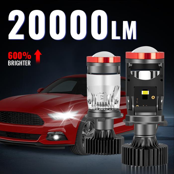 Gambar Y7 Bi LED H4 Car Headlight Bulbs Mini Projector Lens 20000LM 120W Canbus 6000K H4 LED Projector Light Spotlight Hi/Low dari ADIYAPRATAMA undefined Tokopedia