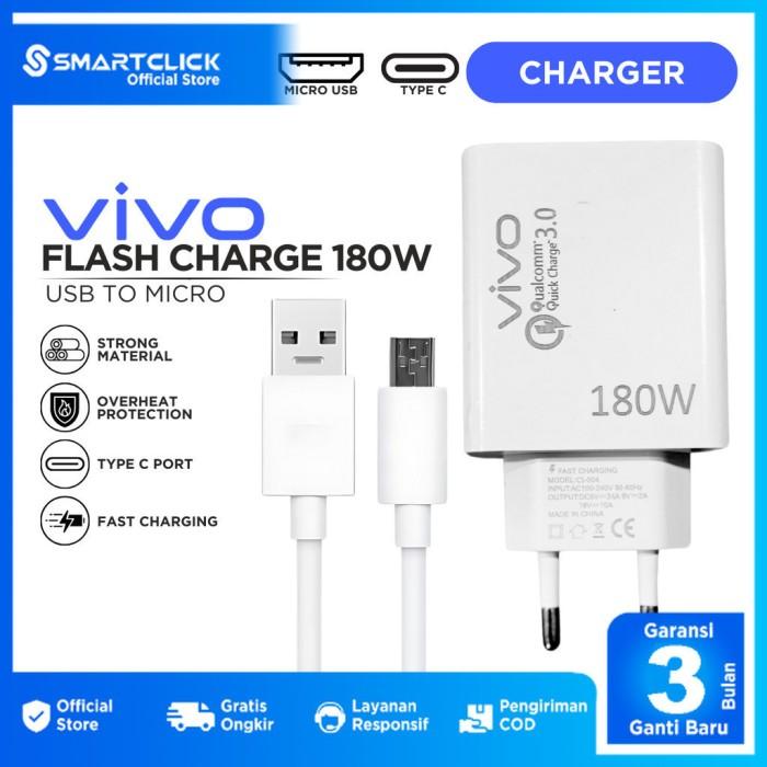 Gambar Charger Vivo Flash Charge 180W Type C Fast Charging Original 100% - Micro USB dari SmartClick.id undefined Tokopedia
