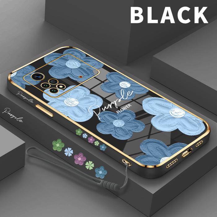 Gambar Case untuk Xiaomi Poco M4 Pro 4G Poco M4 5G M4 Pro 5G Xiami M4Pro xiomi PocoM4 PocoM4Pro Casing HP Softcase Kesing Lucu Phone Cesing Soft Cassing Fashion Bunga Lukisan Cat Minyak Ungu Pelapisan TPU Kasing Aesthetic Chasing * - Hitam, Poco M4 5G dari TOKO BU LUTFIAH undefined Tokopedia