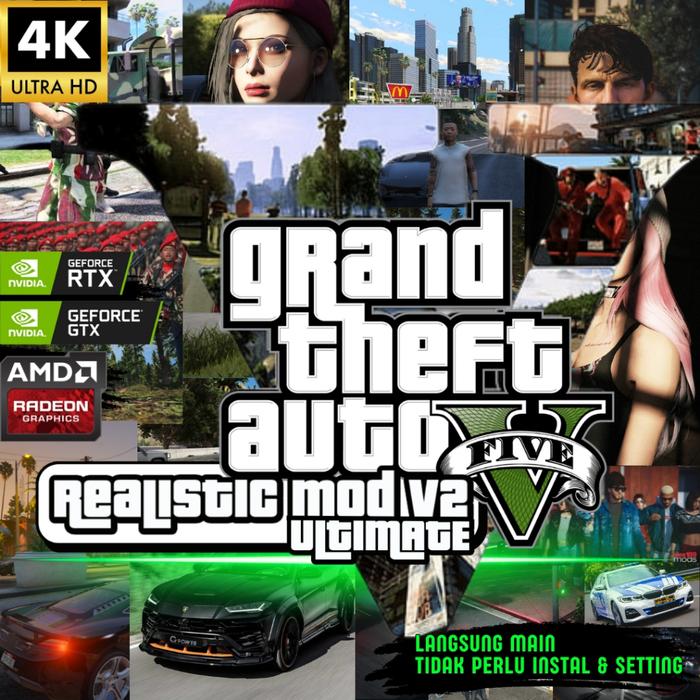 Jual Grand Theft Auto V Premium Edition PC Full Mod realistic GTA