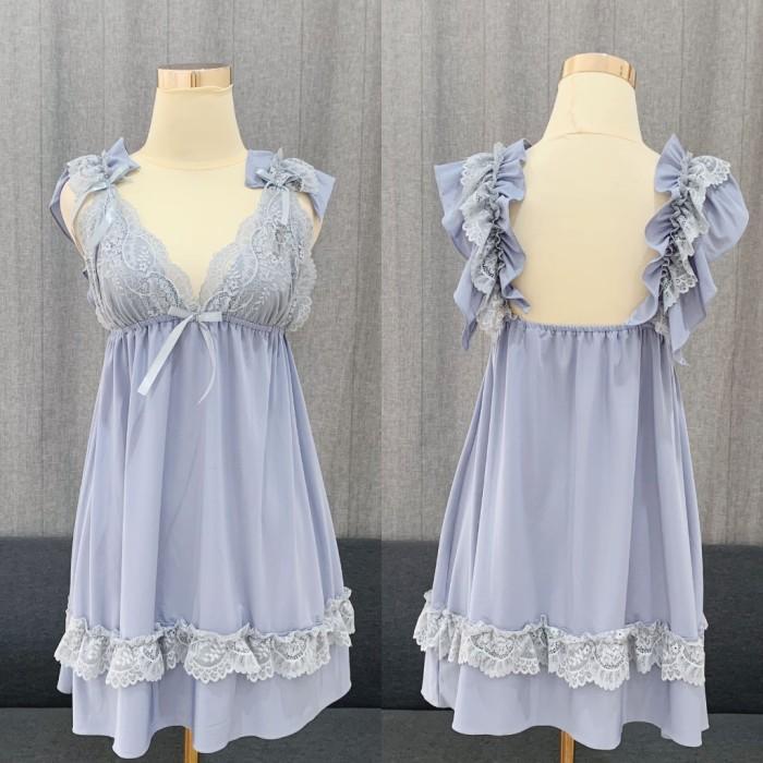 Gambar Promo Baju Daster Tidur Sexy Lingerie Wanita Sleepwear Big Size Jumbo Ld 140 Best Quality - Steel Blue dari Akami Hiory undefined Tokopedia
