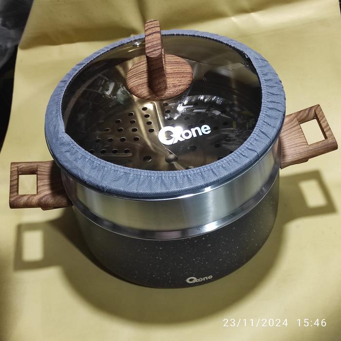 Gambar SET CASSEROLE STEAMER 24CM OXONE OX997 PANCI STOCK POT WAJAN PENGGORENGAN PERALATAN MASAK ORIGINAL - MODEL B dari Grosiran Elektronik undefined Tokopedia