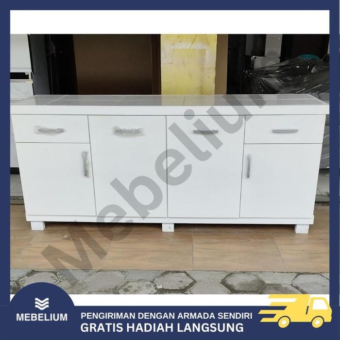 Gambar [ORI] Kitchen Set Atas + Bawah 4 Pintu | Kabinet Rak Dapur| Lemari Dapur Kayu Bloktik Solid Anti Air - Meja Bawah Saja dari Mebelium undefined Tokopedia